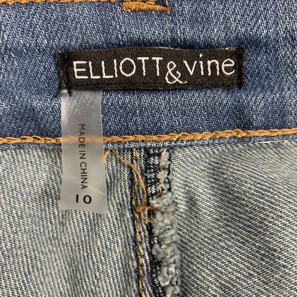 Elliott & Vine Jeans Womens Size 10 Straight Raw Hem Medium Wash Denim Stretch - Picture 3 of 9